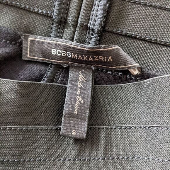 Bcbgmaxazria mari faux leather panel black leggings size small @W - Picture 9 of 13